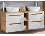 Lomado Waschtisch, Wei&szlig;, Holzwerkstoff, 141x77x46 cm, Badezimmer,