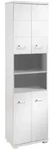 Mid.you Hochschrank Nebraska, Wei&szlig;, Wei&szlig; Hochglanz, Kunststoff, 6 F&auml;cher, einzeln