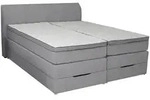 Carryhome Boxspringbett, Silber, Textil, H2 + H3, 7-Zonen, H&ouml;he ca. 20 cm, 180x200