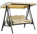 Outsunny Gartenschaukel, Beige, Braun, Metall, Kunststoff, 208x172x120 cm,