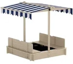 Outsunny Sandkasten, Natur, Holz, 106x115x106 cm, Outdoor Spielzeug, Sandk&auml;sten