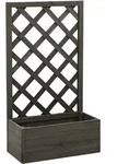 vidaXL Garten-Spalier, Grau, Holz, 50x90x25 cm, Gartenzubeh&ouml;r, Hochbeete