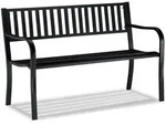 Relaxdays Gartenbank, Schwarz, Metall, 127.5x82x59.5 cm, Gartenm&ouml;bel, Gartenb&auml;nke