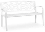 Relaxdays Gartenbank, Wei&szlig;, Metall, 124.5x78x58 cm, Gartenm&ouml;bel, Gartenb&auml;nke
