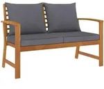 vidaXL Gartenbank, Braun, Holz, F&uuml;llung: Polyester, 60.5x81x120 cm, Gartenm&ouml;bel,