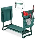 Relaxdays Kniebank, Gr&uuml;n, Textil, Metall, 60x50x27.5 cm, Gartenm&ouml;bel, Gartenst&uuml;hle