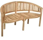 Gardenson Gartenbank, Natur, Holz, Teakholz, Hartholz, 3-Sitzer, 151x85x62 cm, mit