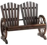Outsunny Gartenbank, Dunkelbraun, Holz, 66x95x108 cm, Gartenm&ouml;bel, Gartenb&auml;nke