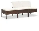 vidaXL Garten-Lounge-Set, Braun, Kunststoff, Rechteckig, Loungem&ouml;bel,