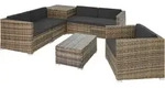 tectake Rattanlounge, Natur, Kunststoff, Rechteckig, Loungem&ouml;bel, Gartenlounge-Sets