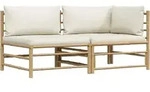 vidaXL Garten-Lounge-Set, Braun, Naturmaterialien, 2-teilig, F&uuml;llung: Polyester,