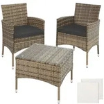 tectake Rattanset, Natur, Kunststoff, Rechteckig, Loungem&ouml;bel, Gartenlounge-Sets