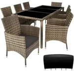 tectake Rattan, Natur, Kunststoff, Rechteckig, Gartenm&ouml;bel, Gartenm&ouml;bel-Sets