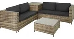 tectake Rattanlounge, Natur, Kunststoff, Rechteckig, Loungem&ouml;bel, Gartenlounge-Sets