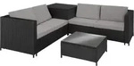 tectake Rattanlounge, Schwarz, Grau, Kunststoff, Organisch, Loungem&ouml;bel,