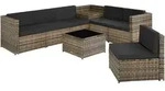 tectake Rattanlounge, Natur, Kunststoff, Organisch, Loungem&ouml;bel, Gartenlounge-Sets