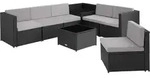 tectake Rattanlounge, Schwarz, Kunststoff, Organisch, Loungem&ouml;bel, Gartenlounge-Sets