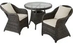 tectake Rattan-Sitzgruppe, Grau, Kunststoff, Rechteckig, Gartenm&ouml;bel,