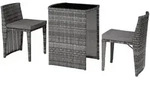 tectake Rattanset, Grau, Kunststoff, Rechteckig, Gartenm&ouml;bel, Gartenm&ouml;bel-Sets