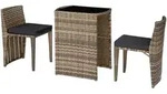 tectake Rattanset, Natur, Kunststoff, Rechteckig, Gartenm&ouml;bel, Gartenm&ouml;bel-Sets