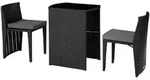 tectake Rattanset, Schwarz, Kunststoff, Rechteckig, Gartenm&ouml;bel, Gartenm&ouml;bel-Sets