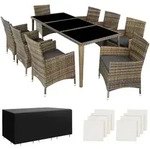 tectake Rattan-Sitzgruppe, Natur, Kunststoff, Rechteckig, Gartenm&ouml;bel,