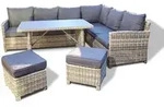 Home Deluxe Sitzgruppe, Grau, Kunststoff, 5-Sitzer, L-Form, Gartenm&ouml;bel,