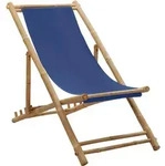 vidaXL Liegestuhl, Blau, Textil, 60x93x123 cm, Gartenm&ouml;bel, Gartenst&uuml;hle,