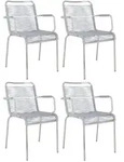 Fiam Gartensessel-Set Spaghetti, Grau, Alu, Metall, Kunststoff, Rundrohr, 57x85x57