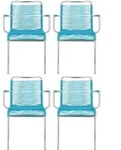 Fiam Gartensessel-Set Spaghetti, Alu, Petrol, Metall, Kunststoff, Rundrohr, 57x85x57
