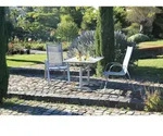 Gardenson Gartenklapptisch, Grau, Platin, Metall, Holzwerkstoff, Betonoptik,