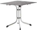 Sieger Gartenklapptisch, Grau, Graphit, Kunststoff, Metall, quadratisch, C-Form,