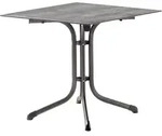 Sieger Gartenklapptisch, Grau, Silber, Metall, Kunststoff, quadratisch, Flachrohr,