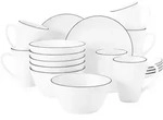 Seltmann Weiden Fr&uuml;hst&uuml;cks-Set, Schwarz, Wei&szlig;, Keramik, 18-teilig, Rund, 2x2x2 cm,