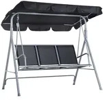 Outsunny Hollywoodschaukel,, Schwarz, Metall, 108x154x171 cm, Gartenm&ouml;bel,