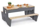 Muddy Buddy Kinderspieltisch Creator, Grau, Natur, Holz, Zypresse, massiv, 90x50x100