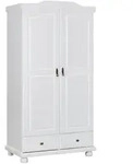 Livetastic Dreht&uuml;renschrank, Wei&szlig;, Holz, Kiefer, massiv, 4 F&auml;cher, 2 Schublade(n)