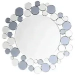 Kayoom Wandspiegel, Grau, Silber, Metall, Glas, rund, 80x80x5 cm, Spiegel,