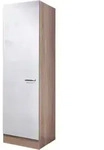 FlexWell Geschirrschrank, Sonoma Eiche, Wei&szlig; Hochglanz, Holzwerkstoff, 3 F&auml;cher,