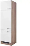 FlexWell Ger&auml;teumbauschrank, Sonoma Eiche, Wei&szlig; Hochglanz, Holzwerkstoff, 3