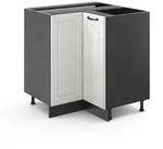 Vicco Eckunterschrank, Wei&szlig;, Anthrazit, Holzwerkstoff, 1 F&auml;cher, Rechteckig,