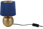 P & B Tischleuchte, Blau, Gold, Textil, Keramik, 26 cm, Lampen & Leuchten,