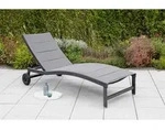 Gardenson Gartenliege, Graphit, Grau, Metall, Textil, 70x37.5x207 cm, R&auml;der am