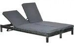 Outsunny Doppelliege,, Grau, Metall, 120x28x196 cm, Gartenm&ouml;bel, Gartenliegen