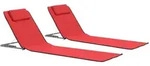 vidaXL Klappbare, Rot, Metall, 53x47x160 cm, Gartenm&ouml;bel, Gartenliegen