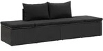 vidaXL Sonnenliege, Schwarz, Kunststoff, F&uuml;llung: Polyester, Rechteckig, 60x60x195