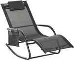 Outsunny Schaukelstuhl,, Schwarz, Metall, 62x88x150 cm, Gartenm&ouml;bel, Gartenliegen