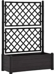 vidaXL Pflanzk&uuml;bel, Anthrazit, Kunststoff, 100x142x43 cm, Gartenzubeh&ouml;r, Hochbeete