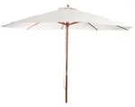 MCW Sonnenschirm, Wei&szlig;, Holz, 350x350 cm, Sonnen- & Sichtschutz, Sonnenschirme