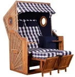 Gardenson Strandkorb, Holz, Akazie, Karo, 120x80x155 cm, Gartenm&ouml;bel, Strandk&ouml;rbe